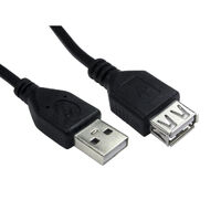 1.5M USB-A (Male) to USB-A (Female) 1.5 Metre (150 cm) Long Black Cable