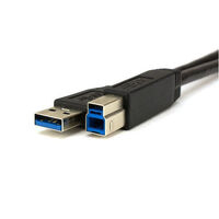 1M USB-A (Male) to USB-B (Male) 1 Metre Long Black Cable