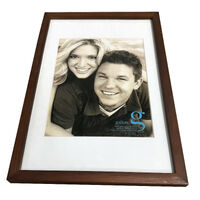 Walnut Wood Photo Frame with matting for 8x10" Display UR1 10 inches x 15 inches