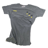 Lomography Photography Small Women's Dark Grey with Medallions Print T-Shirt