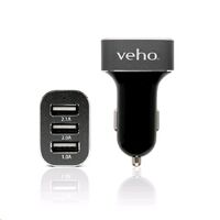 Veho Car battery charger 5.1 A 3 output connectors (USB) space grey Veho VAA-010